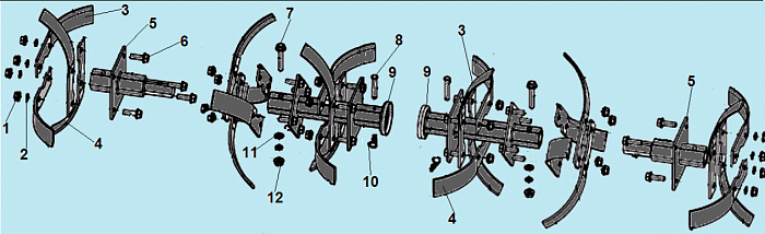 8  ФРЕЗЫ КУЛЬТИВАТОР CHAMPION ВС7713