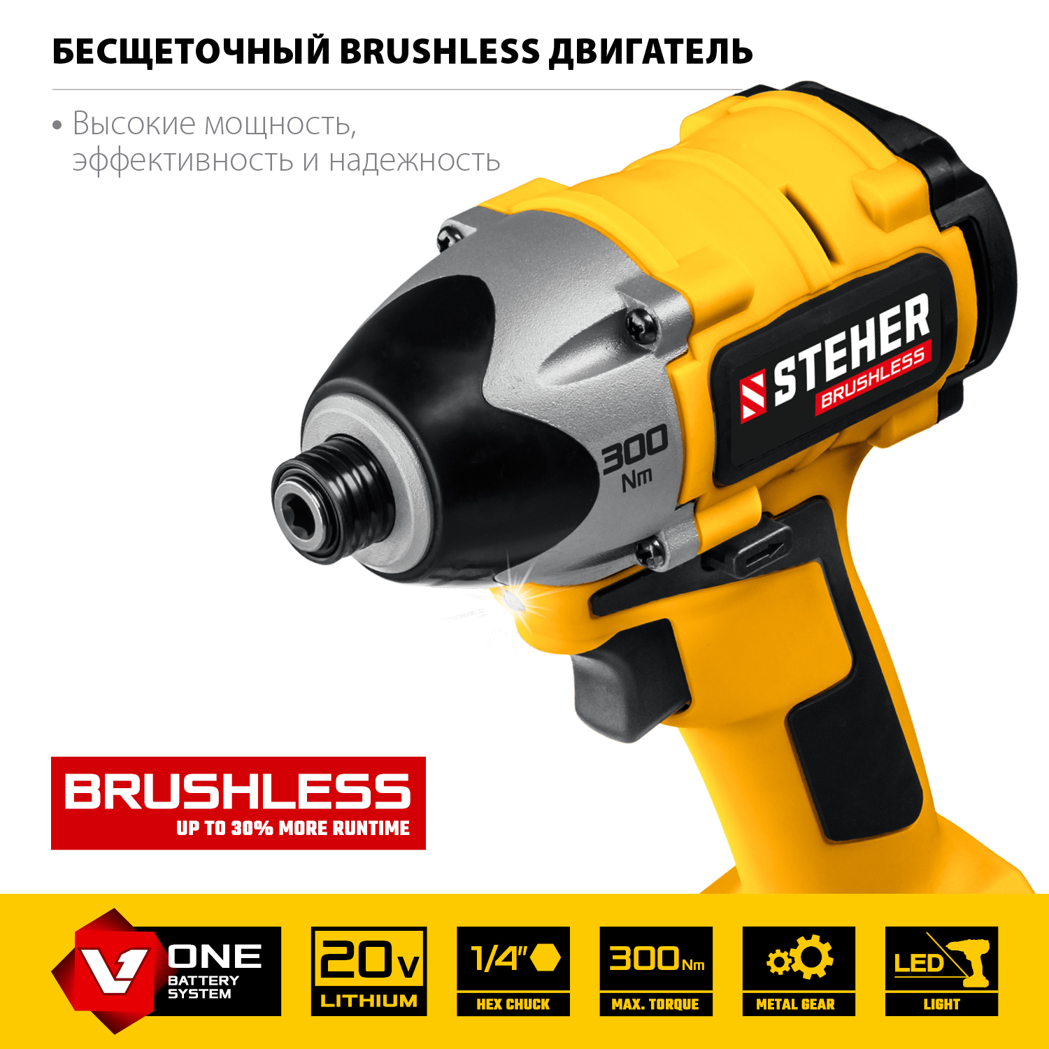 Бесщеточный винтоверт, без АКБ, в коробке CSB-300