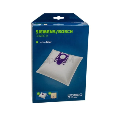 Комплект мешков (4 шт) WORWO + фильтра мотора для пылесоса Bosch, Siemens SBMB01K