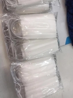 Маска для лица трёхслойная, одноразовая, на резинках спецмедпошив (75 шт. в уп.)