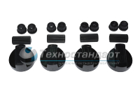 Ручка газового крана, универсальная, черная, комплект 4 штуки